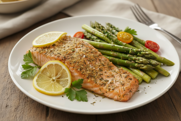 Clean Lemon Herb Salmon & Asparagus